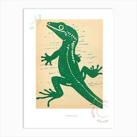Forest Green Moorish Gecko Bold Block 2 Poster Art Print