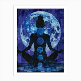 Yoga On The Moon Art Print