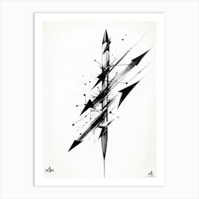 A Conceptual Digital Painting Showcasing A Grunge Infused Collection Of Hand Drawn Vector Arrows In (1) 2 Art Print