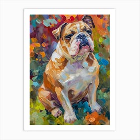 Bulldog Acrylic Painting 1 Art Print