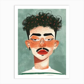 Illustration Of A Young Man 1 Art Print