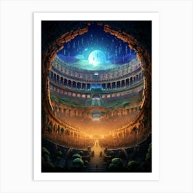 Colosseum Pixel Art 2 Art Print