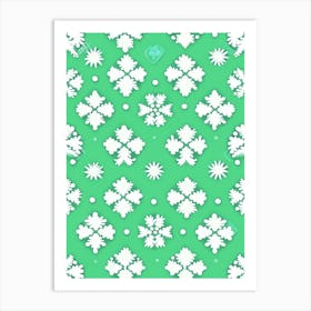 Snowflakes On A Field, Snowflakes, Kids Illustration 1 Art Print