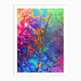 Barbary Nut Botanical in Acid Neon Pink Green and Blue n.0015 Art Print