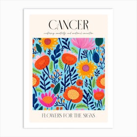 Flowers For The Signs Cancer 2 Zodiac Sign Art Print