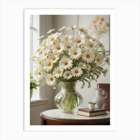 Daisies In A Vase 2 Art Print