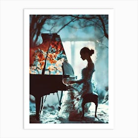 Girl Playing A Piano 1 Art Print