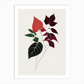 Western Poison Ivy Minimal Line Drawing 3 Art Print