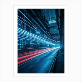 A Dynamic Scene Encapsulating The Essence Of Cybersecurity And Telecommunications Featuring A High (5) Art Print