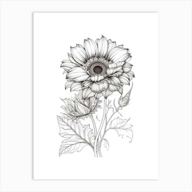 Sunflower Flower Art Print