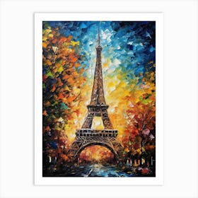 Eiffel Tower Paris France Vincent Van Gogh Style 6 Art Print