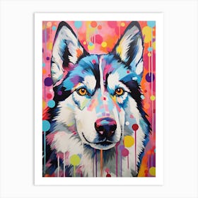 Husky Pop Art Inspired 3 Art Print