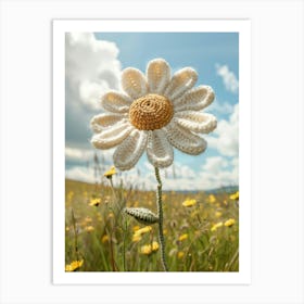 Daisy Knitted In Crochet 3 Art Print