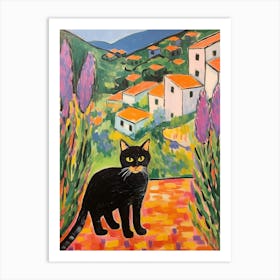 Painting Of A Cat In Tuscany Italy 2 Art Print