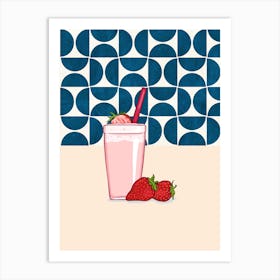 Strawberry Milkshake Art Print