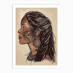 Portrait Of A Native American Woman Art Print