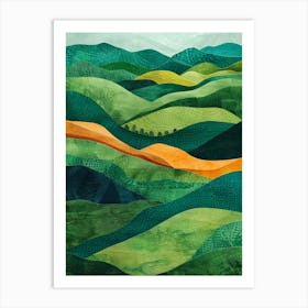 Green Hills 1 Art Print