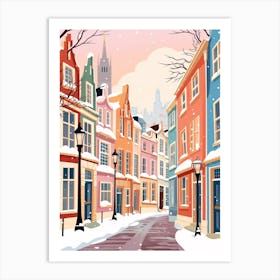Vintage Winter Travel Illustration York United Kingdom 1 Art Print