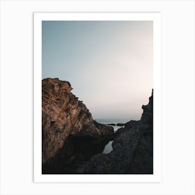 Portugal Sundown Ocean Rocks Art Print