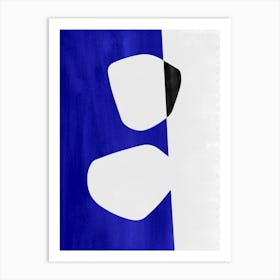 Abstraction In Blue And Black 1 Art Print