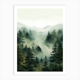 Smoky Forest Art Print