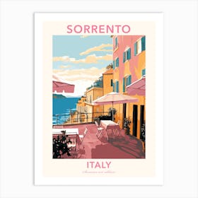 Sorrento, Italy, Flat Pastels Tones Illustration 4 Poster Art Print