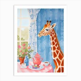 Animals Having Tea   Jiraffe 4 Art Print