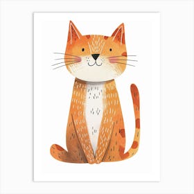 Cheetoh Cat Clipart Illustration 3 Art Print