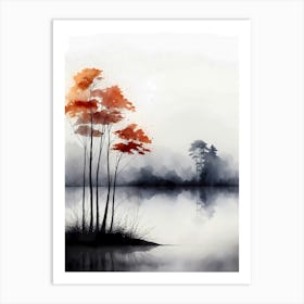 Trees By The Lake Art Print