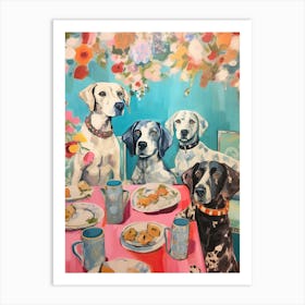 Staffordshire Dogs Illustration Kitsch 3 Art Print