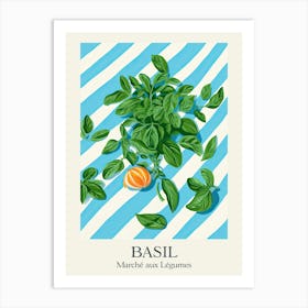 Marche Aux Legumes Basil Summer Illustration 6 Art Print