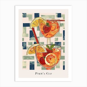 Pimm S Cup Tile Poster 3 Art Print