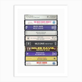 Miles Davis Albums - Cassette Print Music Poster Art Print