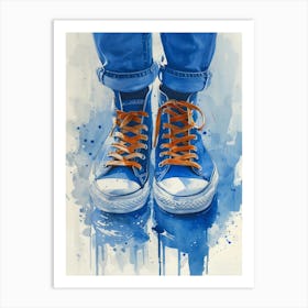 Blue Converse Sneakers Art Print