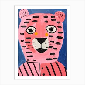 Pink Polka Dot Bengal Tiger 2 Art Print