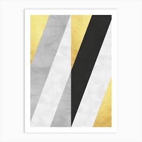 Gray and gold geometry 3 Art Print