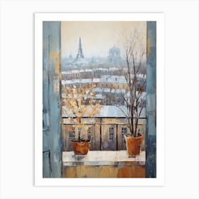 Winter Cityscape Paris France 9 Art Print