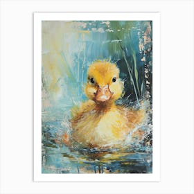 Cute Brushstrokes Ducklings 1 Art Print