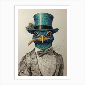 Bird In A Top Hat 1 Art Print