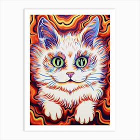 Louis Wain Kaleidoscope Psychedelic Cat 11 Art Print