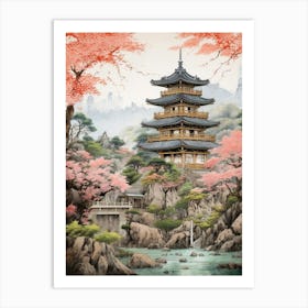 Historical Castles And Temples Japanese Style 1 Art Print