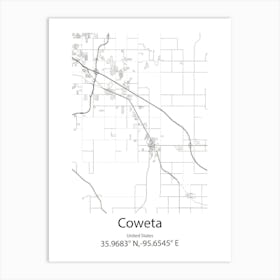 Coweta,United States Minimalist Map Art Print