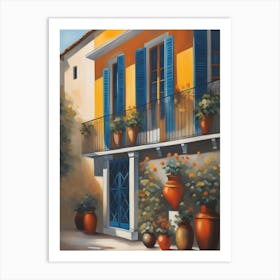 House With Blue Shutters Art Print