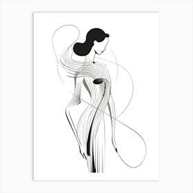 Line Art Woman Body 3 Art Print