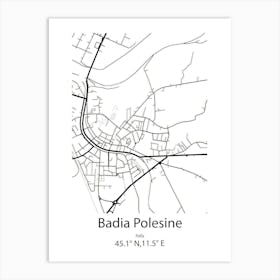 Badia Polesine,Italy Minimalist Map Art Print