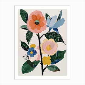 Painted Florals Camellia 4 Art Print