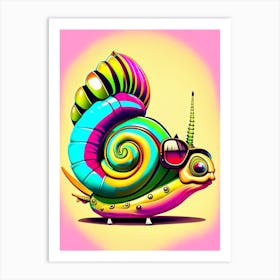 Full Body Snail Punk 3 Pop Art Art Print