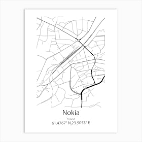 Nokia,Finland Minimalist Map Art Print