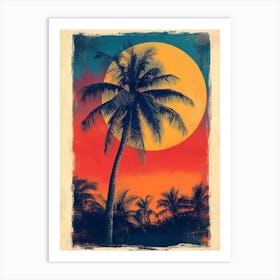 Palm Trees At Sunset 1 Art Print