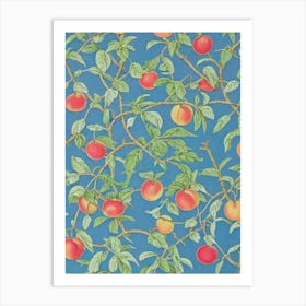 Nectarine tree Vintage Botanical Art Print